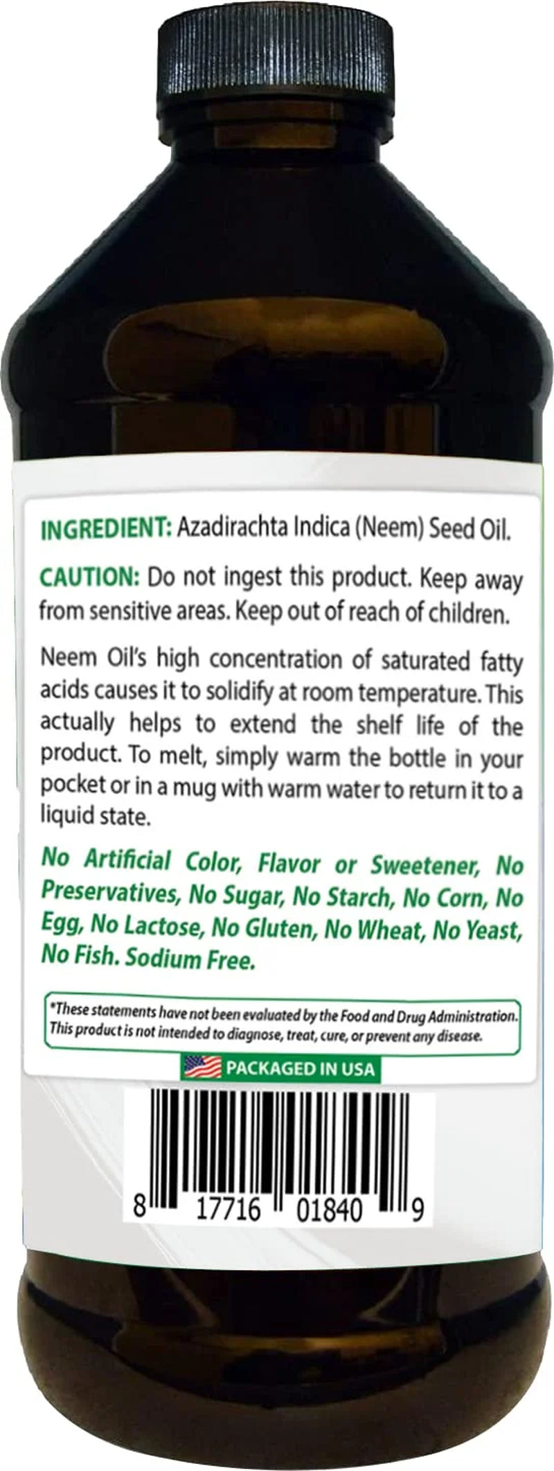Best Naturals 100% Pure Neem Oil, 100% Cold Pressed and Unrefined - 16 OZ (1 Bottle)