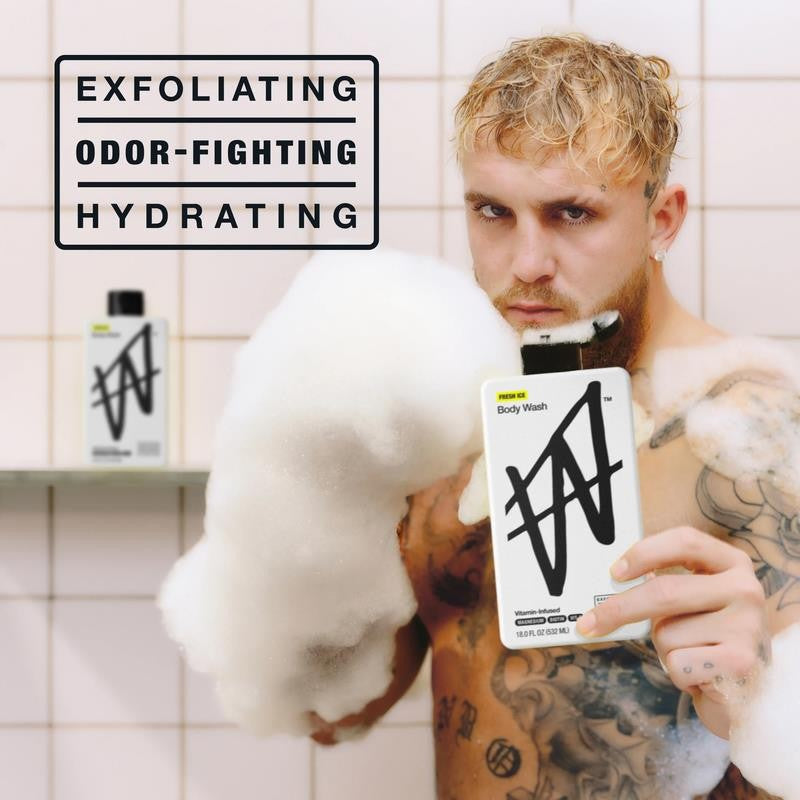 By Jake Paul Body Ash - Exfoliating - Hydrating - Fresh Ice - 18 Fl Oz