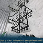 Anti-Swing Hanging Shower Caddy, over Head Shower Organizer Rustproof with Hooks