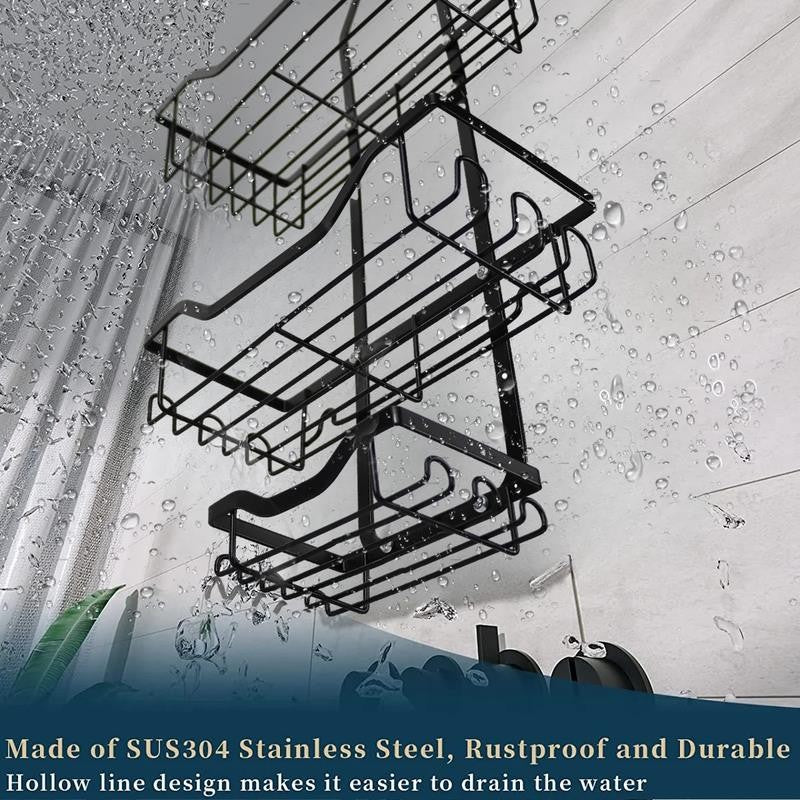 Anti-Swing Hanging Shower Caddy, over Head Shower Organizer Rustproof with Hooks