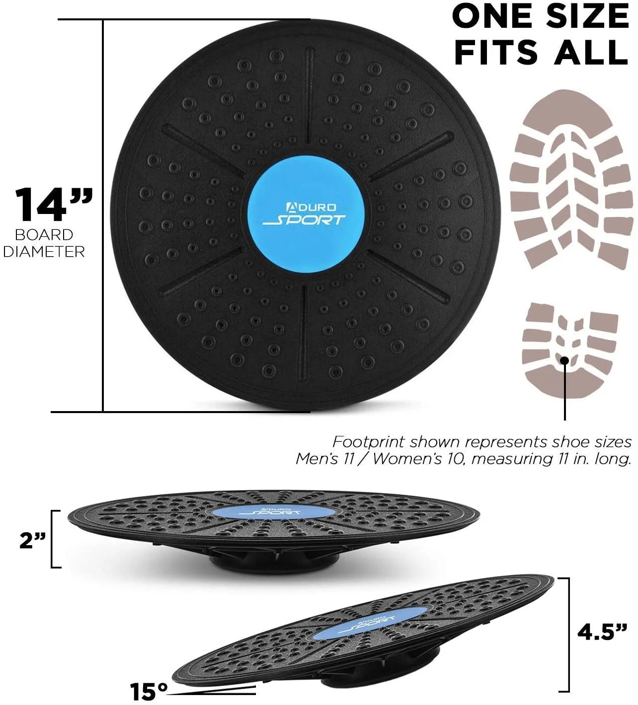 14'' Balance Board Wobble Fitness Fit Exercise Tilt Stability Balancer Balancing