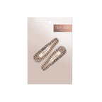 Clip Snap Rhinestone Hair Clip, Gold, 2 Ct