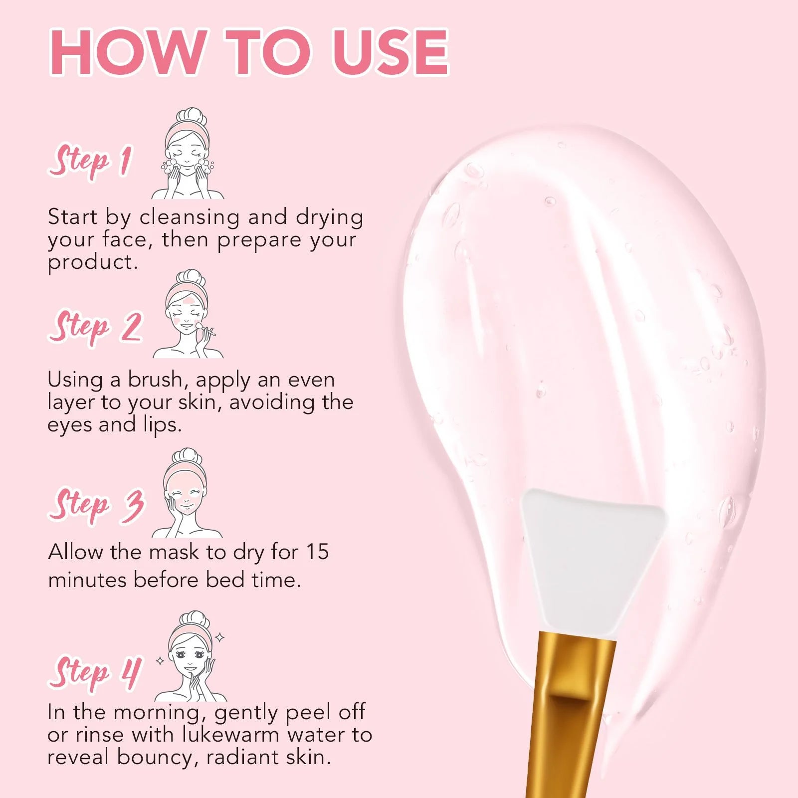 Aliver Collagen Night Wrapping Mask,Peel off Face Mask,With Brush, Reduce Sagging and Dullness for All Skin Type, 2.53 Fl.Oz