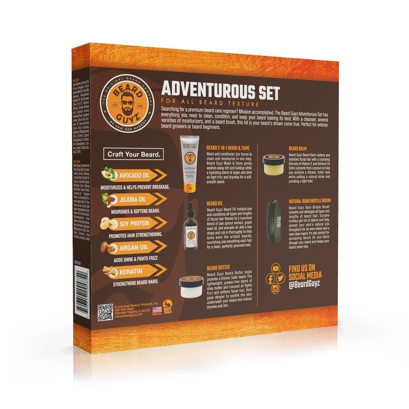 Adventurous Grooming Set, for All Beard Textures, Men, 5 Piece
