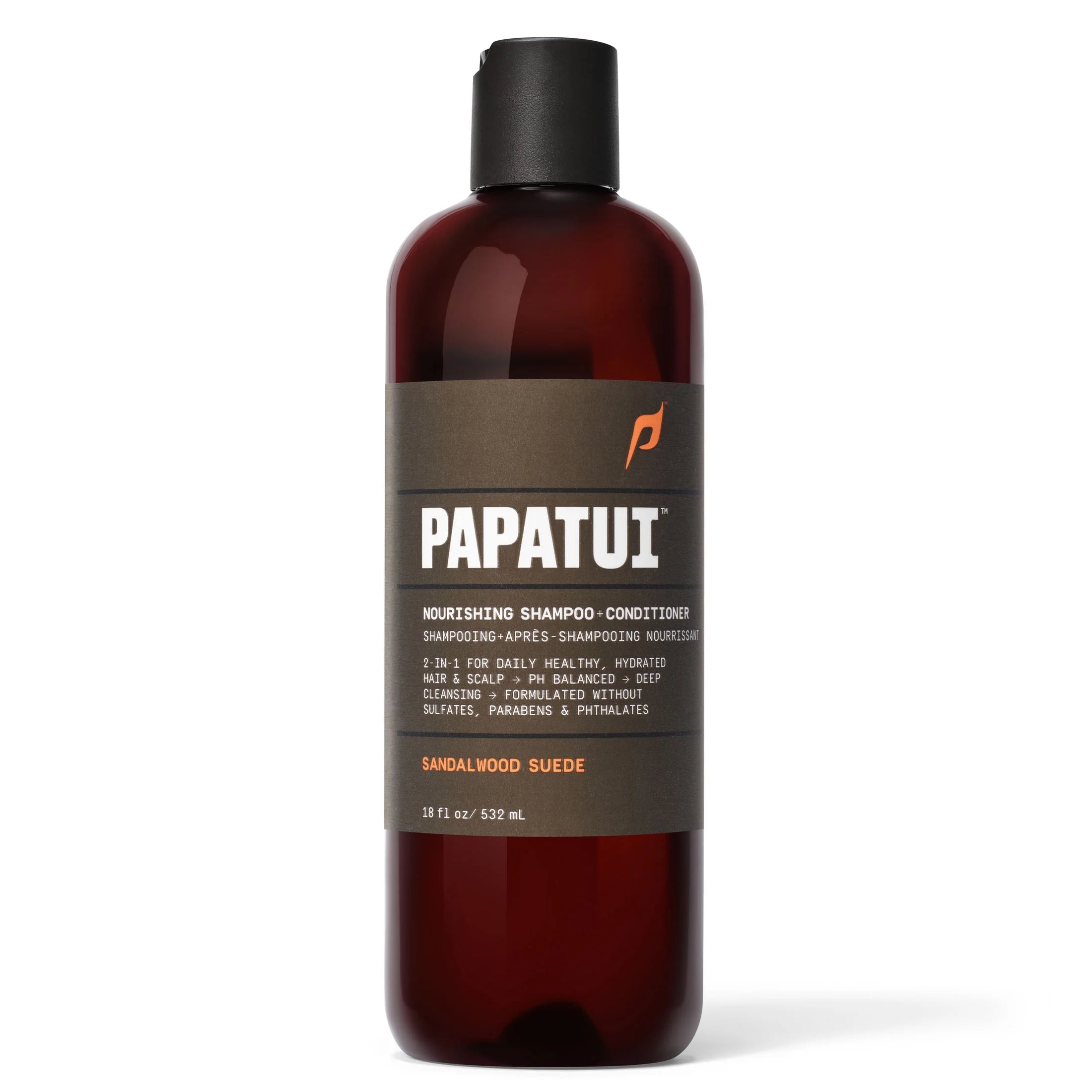 Papatui Men'S Nourishing Shampoo and Conditioner 2-In-1, Sandalwood Suede, 18 Oz