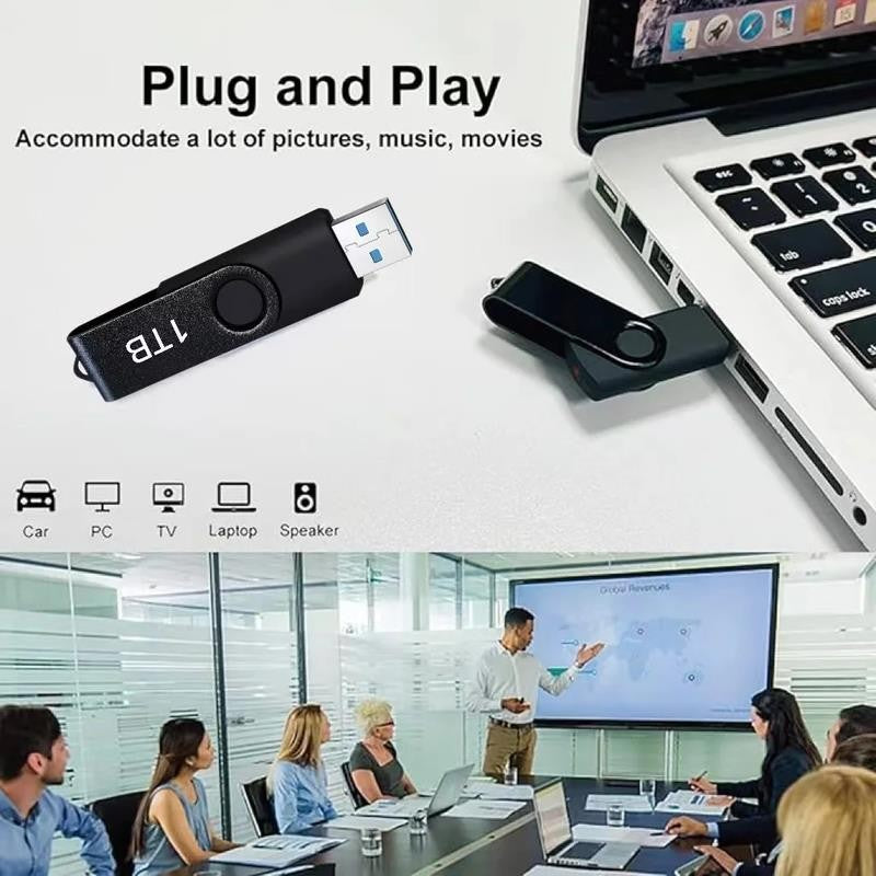 1TB USB Flash Drive 1000GB 1Pack Rotatable Memory Stick External Storage Drive F