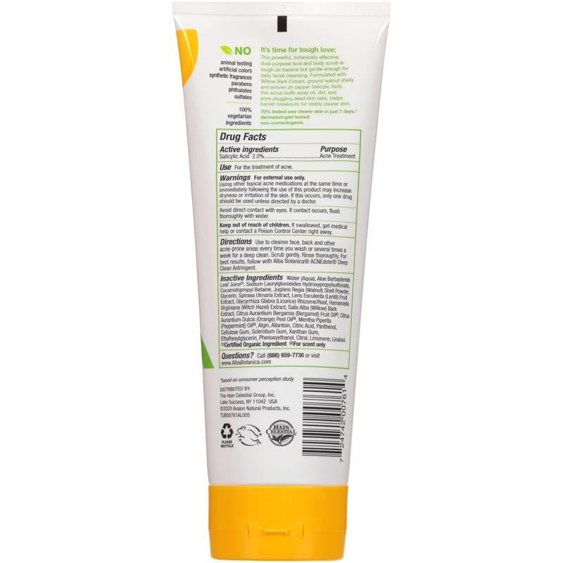 Acnedote Maximum Strength Face & Body Scrub, 8 Oz.