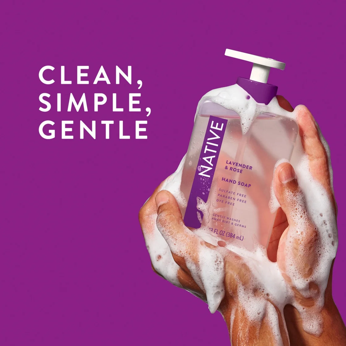 Native Lavender & Rose Liquid Hand Soap 13OZ