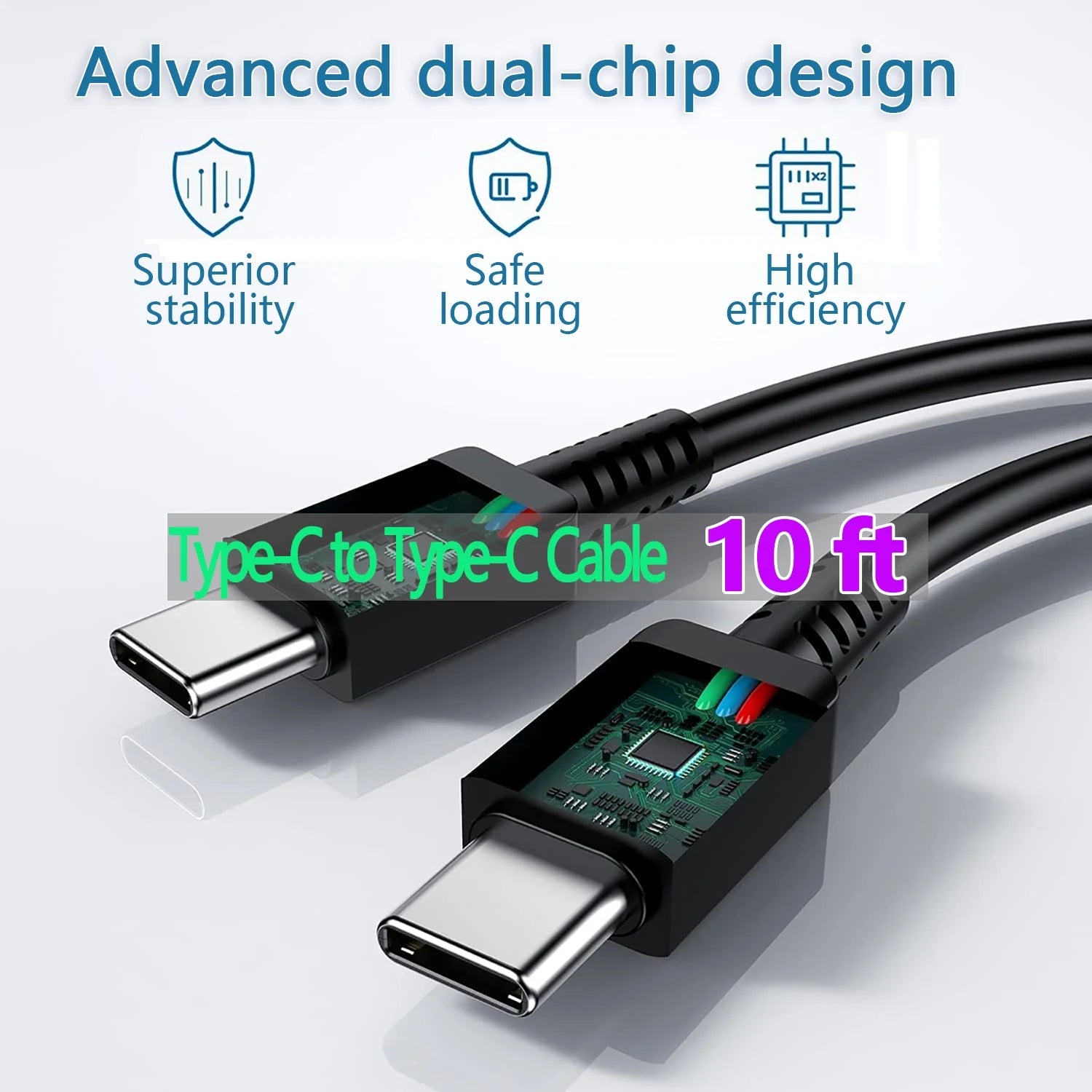 Super Fast Charger Type C 2Pack 45W USB C Fast Charging Block Wall Charger with 2*10FT Android Phone Charger Cable Compatible with Samsung Galaxy S25/S24/S23 /S22/S21/S20