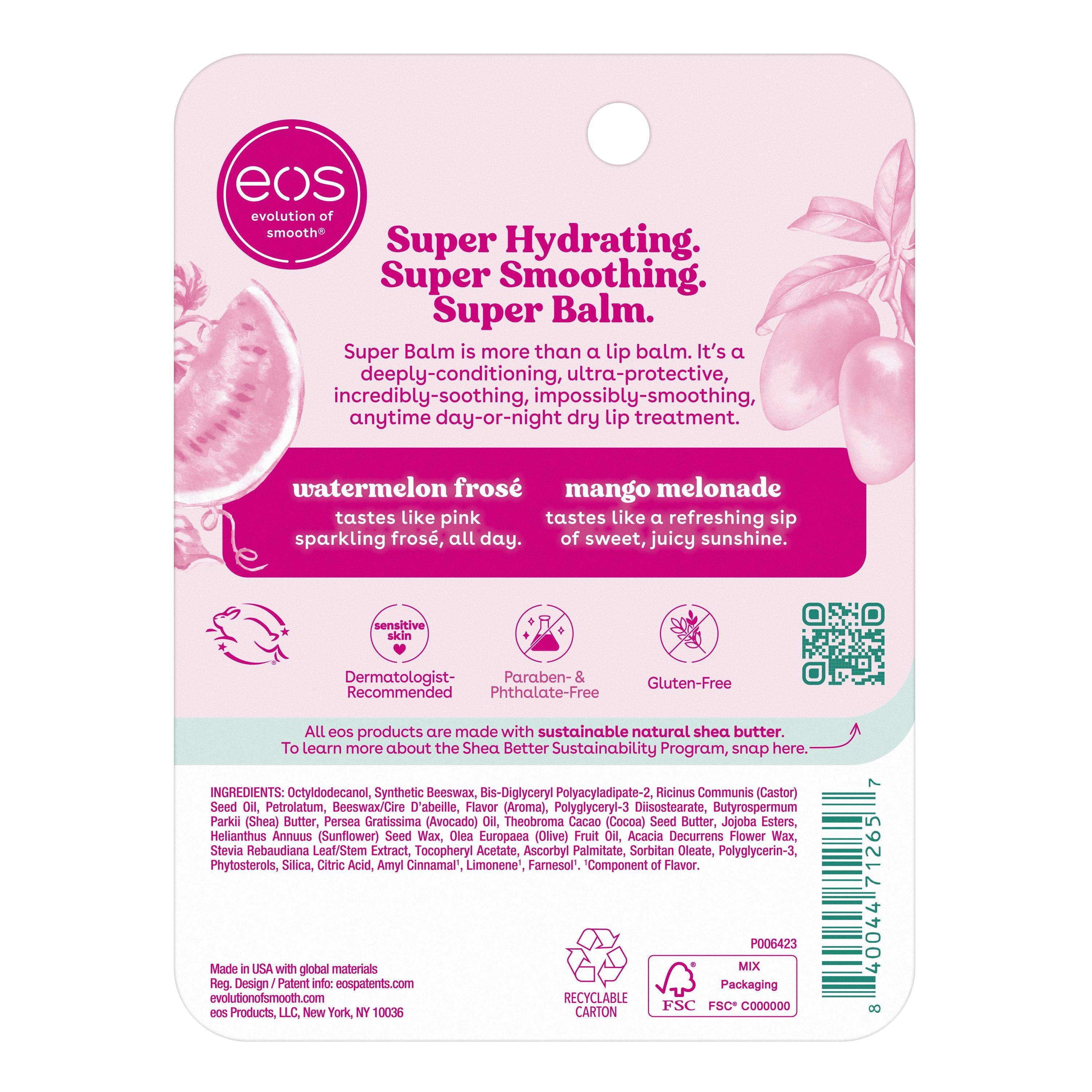 24HR Moisture Super Balm- Watermelon & Mango, Lip Sleeping Mask, 0.35 Fl Oz, 2 Pack