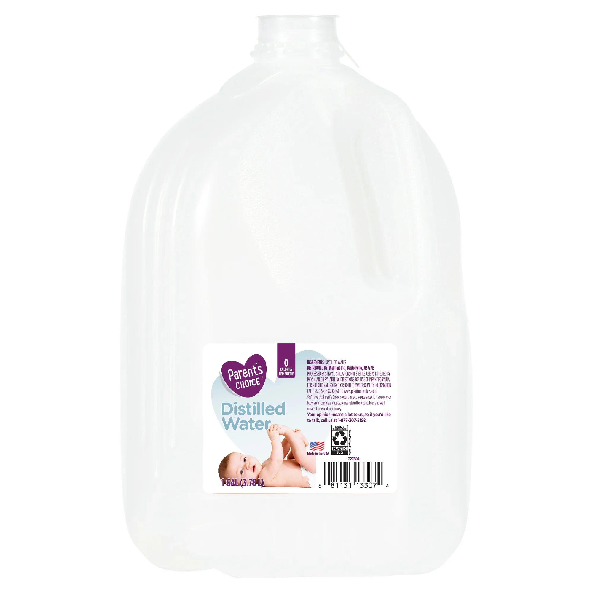 (6 Pack) Parent'S Choice Distilled Water, 1 Gallon