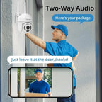 2K Security Camera Outdoor, 2.4Ghz Wi-Fi 360° View Pan/Tilt Wired Camera for Hom