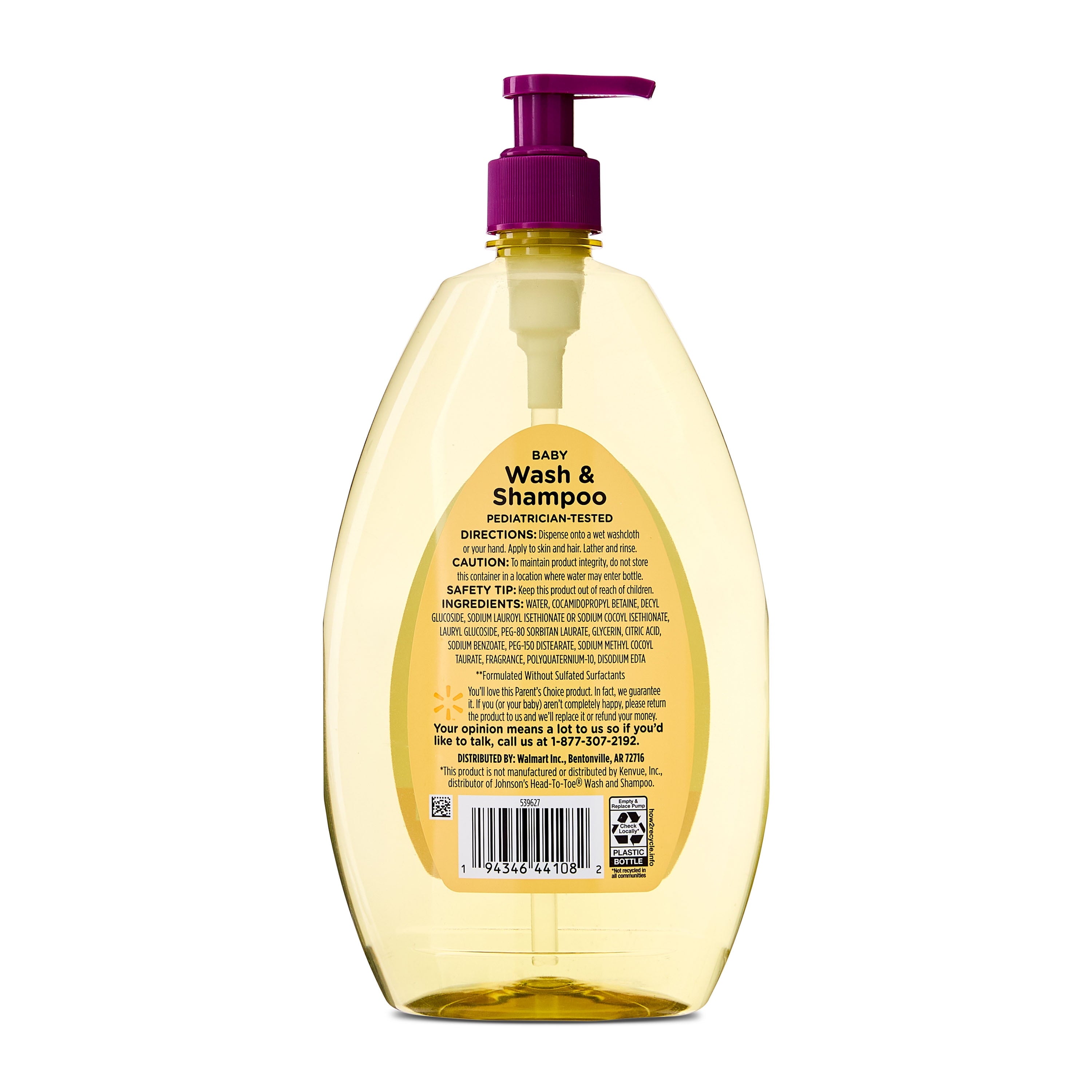 (2 Pack) Parent'S Choice Baby Wash & Shampoo Tear Free Formula, 27.1 Fl Oz