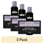 (3 Pack) Edge Extra Moisturizing Shave Gel for Men with Vitamin E, Fresh Scent, 7 Oz
