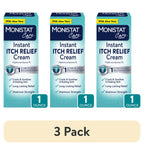 (3 Pack) Monistat Instant Itch Relief Cream for Women, Maximum Strength Feminine Itch Care, 1 Oz