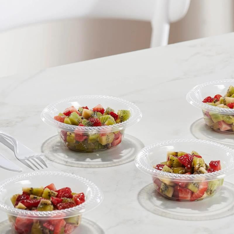 Clear Plastic Bowls 12 Oz Plastic Soup Bowls for Party, BBQ and Events, 80 Pack