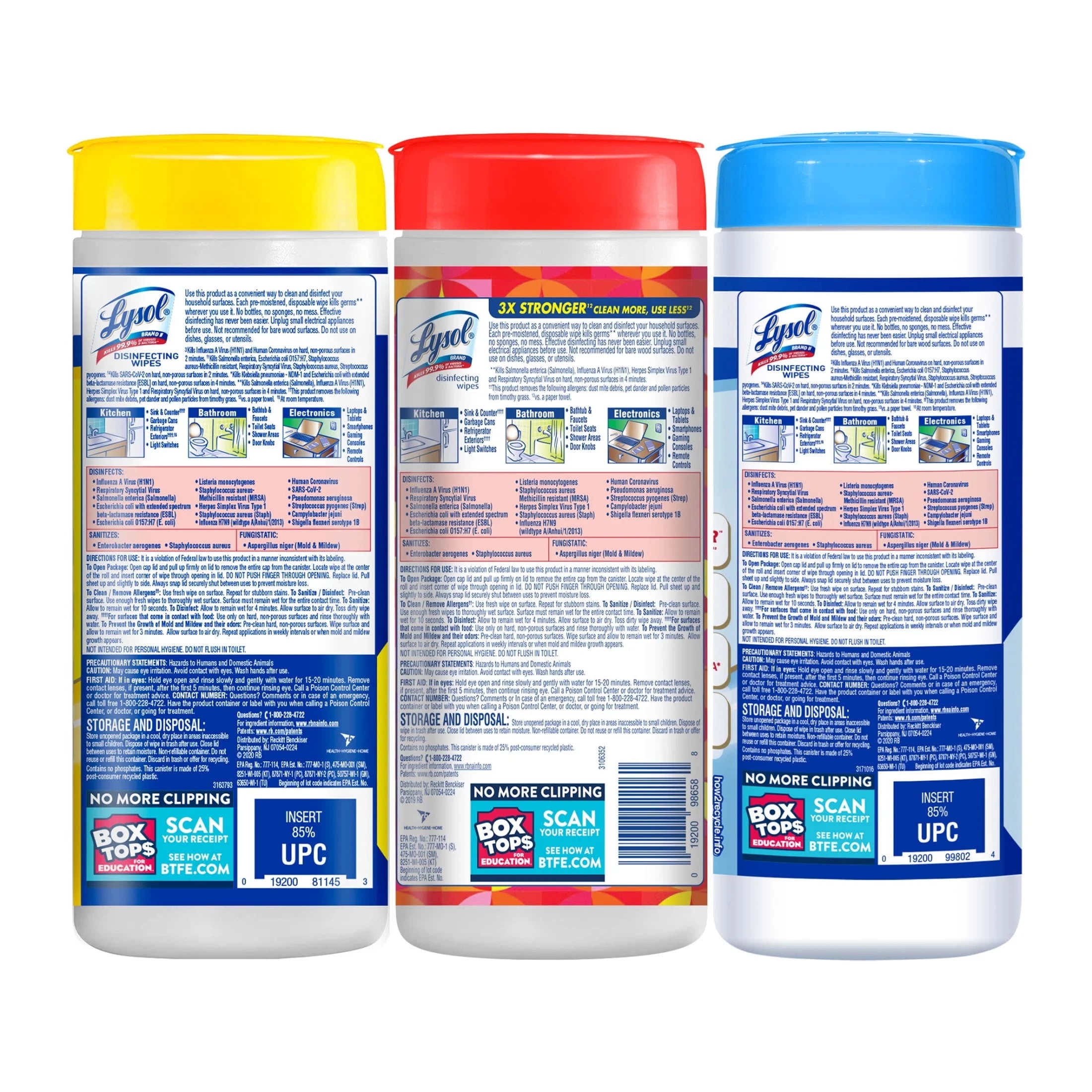 Lysol® Disinfecting Wipes - (1 Lemon + 1 Brand New Day Mango & Hibiscus + 1 Crisp Linen) 4/(3X35) Count