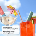 100% Natural Lip Balm- Watermelon Frosé & Lychee Martini, 2-Pack, 0.14 Oz