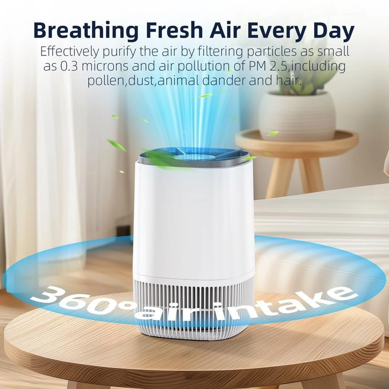 Air Purifiers for Home, HEPA Air Cleaner for Smoke Pollen Pet Dander Hair Portab