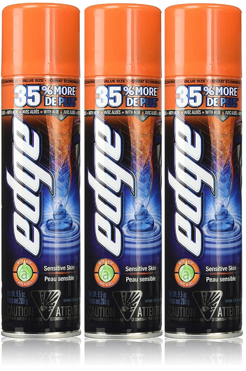Edge Sensitive Skin Shave Gel 9.5 Oz - 3 Pack