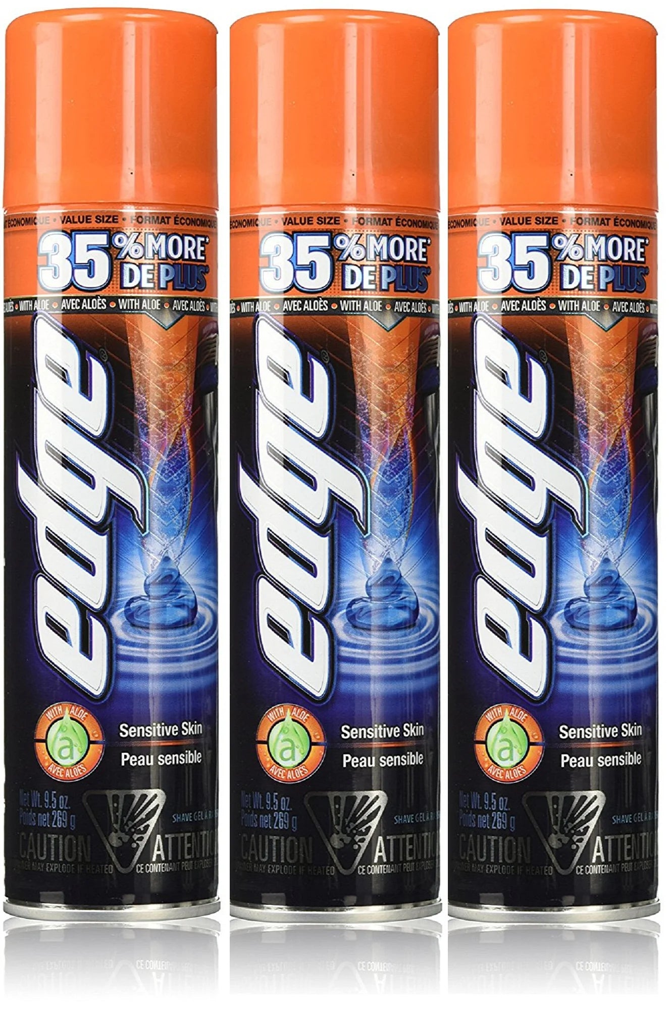 Edge Sensitive Skin Shave Gel 9.5 Oz - 3 Pack