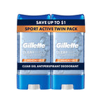 Antiperspirant Deodorant for Men, Clear Gel, Sport Active, Twin Pack, 3.8 Oz