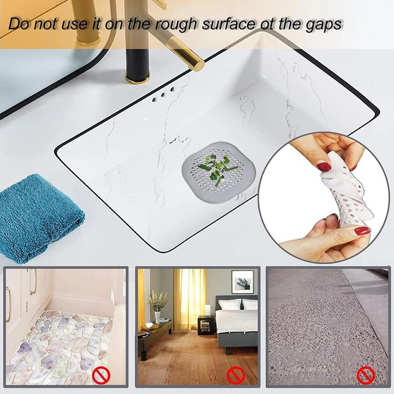 2 Packhair Catcher,Square Hair Drain Cover for Shower Silicone Hair Stopper With