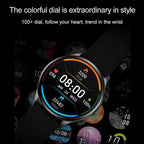 Bluetooth 1.39 Inch Black Case with Black Silicone Band