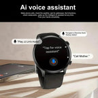 Bluetooth 1.39 Inch Black Case with Black Silicone Band