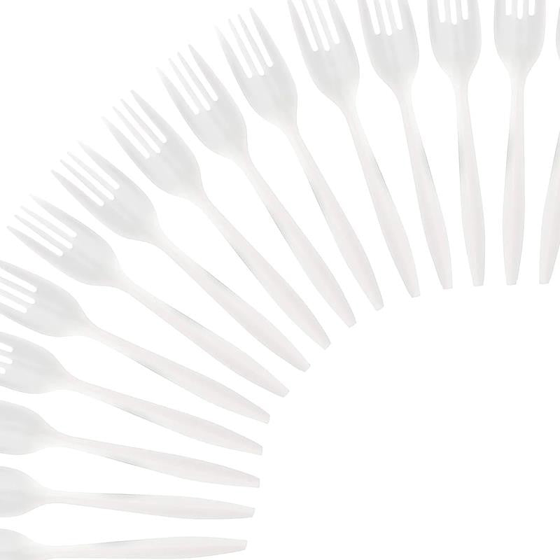 Disposable Plastic Forks Mediumweight Cutlery Utensils, 400 Pack