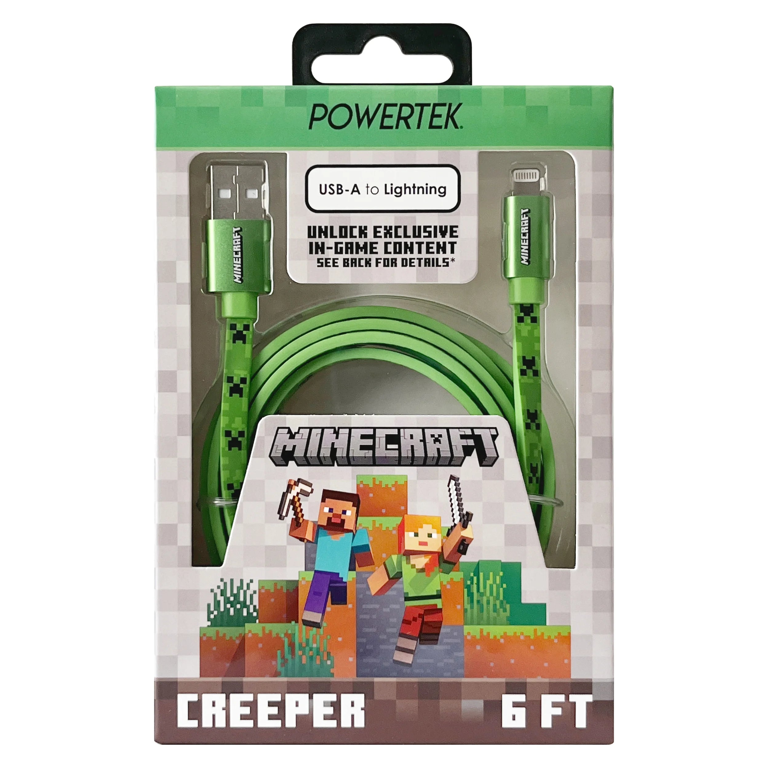 Liquipel Powertek Minecraft USB-A to Lightning - Creeper
