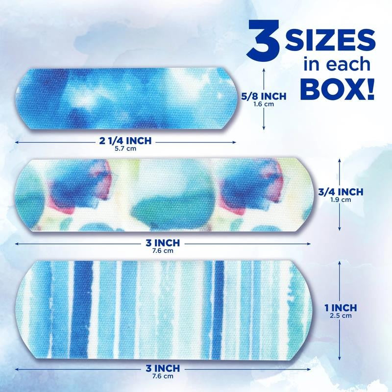 Brand Flexible Fabric Bandages, Water Color, Assorted, 30 Count