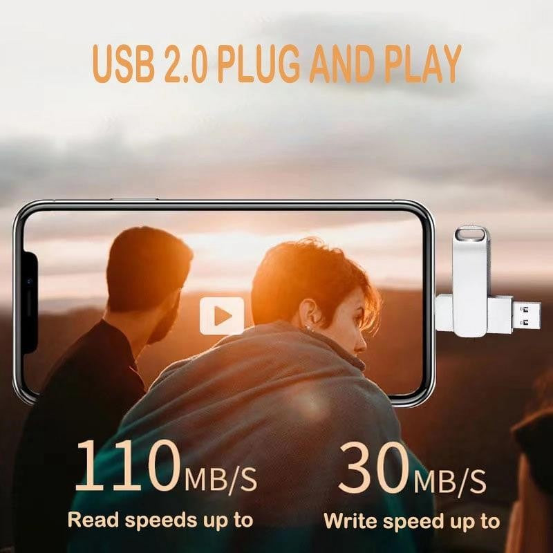 1TB USB Flash Drive-2 in 1 Thumb Drive with USB and Type C Port-Compatibl