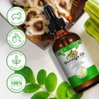 Aliver Moringa Oil 100% Pure & Natural,Reduces Breakage & Split Ends , Cold-Pressed, 2.02Fl.Oz