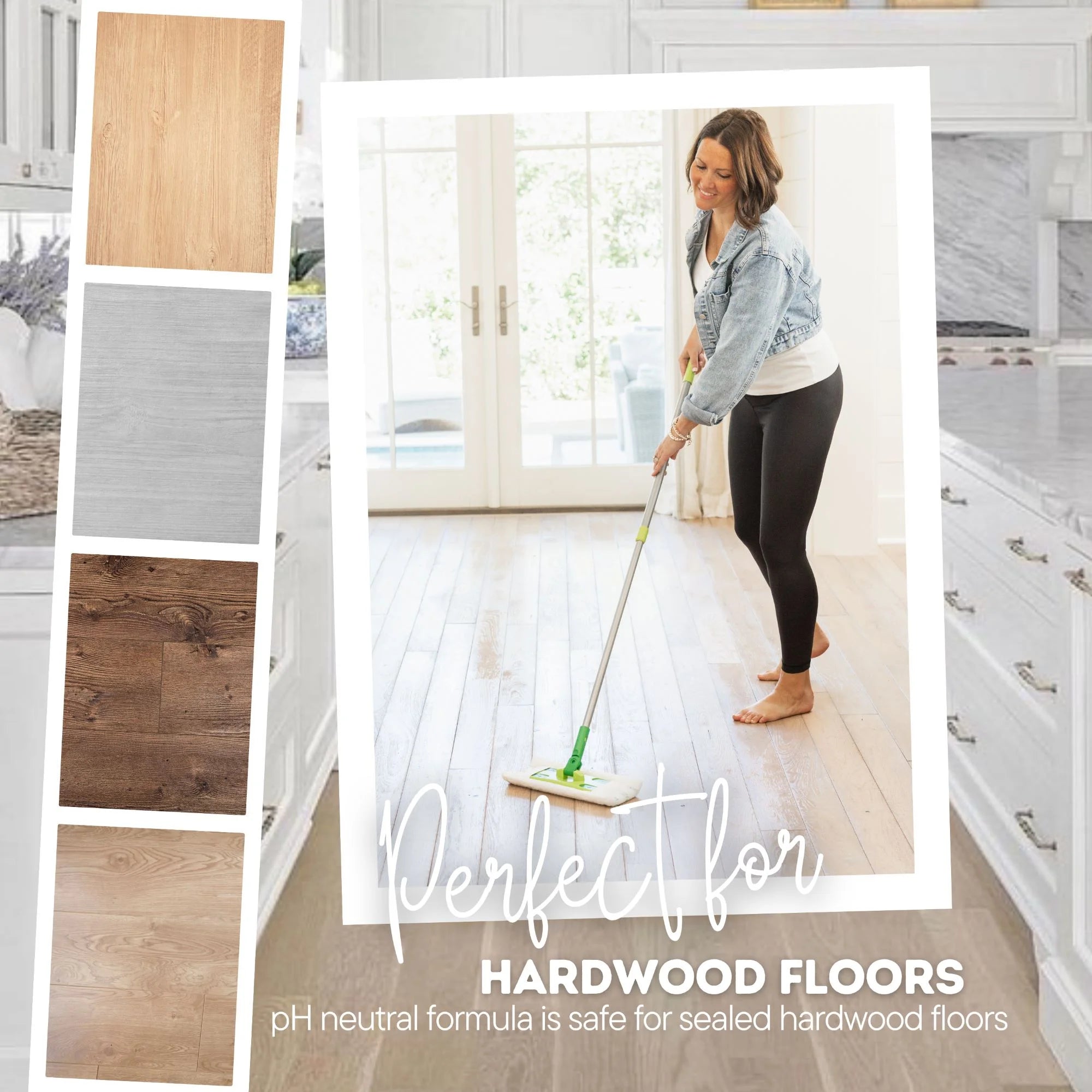 Quick Shine Hardwood Floor Luster, Pfas-Free Formula Floor Polish with Plant-Derived Carnauba 27Oz