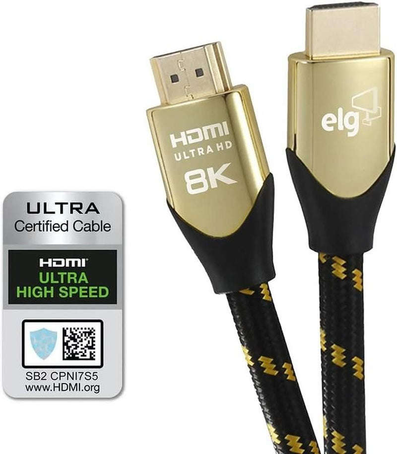 8K HDMI Cable 2.1 | 48Gbps, 6.6FT | Ultra High Speed, Earc, Ethernet, VRR, Gold