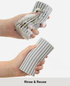 4-Pack Damp Clean Duster Sponge, Grey, Magic Reusable Sponge for Housekeeping, Z