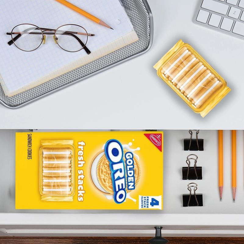 Fresh Stacks Golden Sandwich Cookies, Travel Snacks, 8.05 Oz (4 Multi Snack Pack