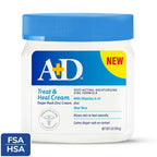 A+D Treat & Heal Diaper Rash Cream, Zinc Oxide 10%, Easy Spreading Diaper Rash Cream for Baby, 16 Oz