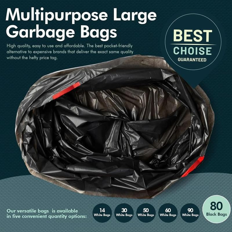 13-Gallon Tall Drawstring Trash Bags, Thick Trash Can Liners Plastic Garbage Bag