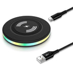 ABCPOW 15W Fast Wireless Charger Samsung Android Fast Charging Pad Qi-Certified Wireless Charger Mat Wireless Charger Station Compatible for Iphone 17 16 15 14 Samsung Galaxy S25 S24 S23 S22,Black