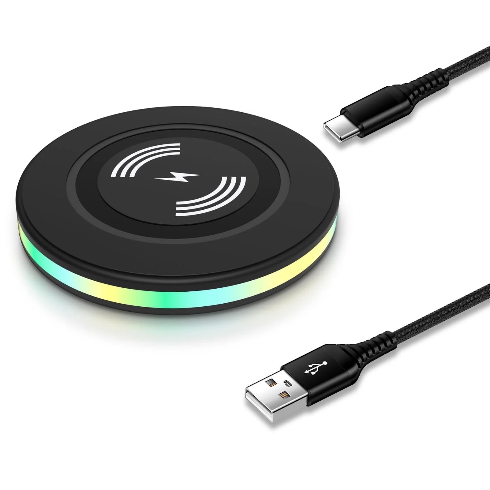ABCPOW 15W Fast Wireless Charger Samsung Android Fast Charging Pad Qi-Certified Wireless Charger Mat Wireless Charger Station Compatible for Iphone 17 16 15 14 Samsung Galaxy S25 S24 S23 S22,Black