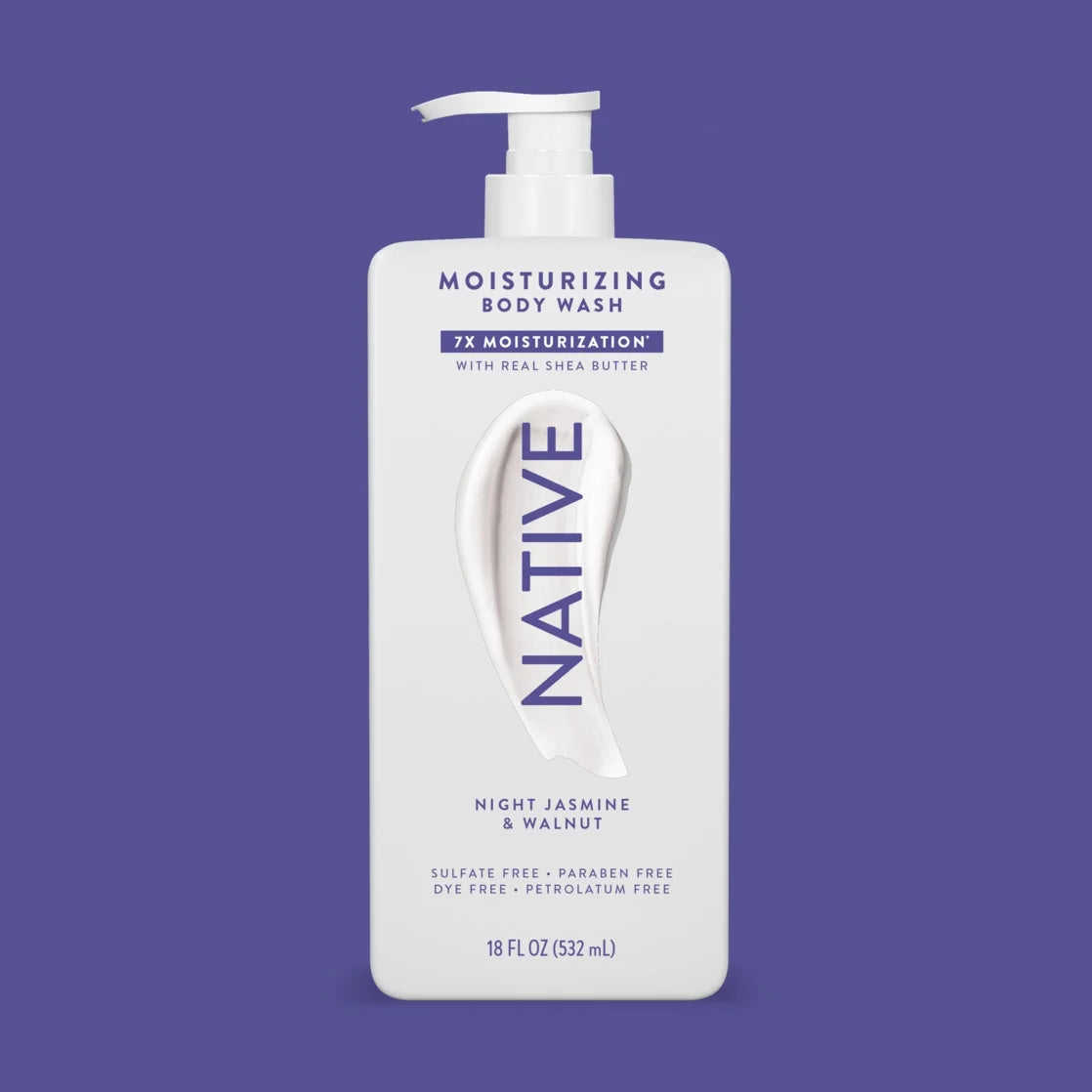 NATIVE Night Jasmine & Walnut Moisturizing Body Wash 18Oz