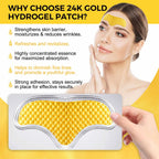 24K Forehead Wrinkle Patches, Collagen Lines Mask with Collagen Boosting Elasticity for Women and Men,12Pcs