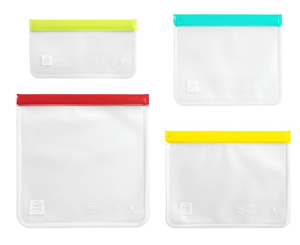 12 Pack Variety Reusable Silicone Bags, Dishwasher Safe, Leakproof, Reusable Fre
