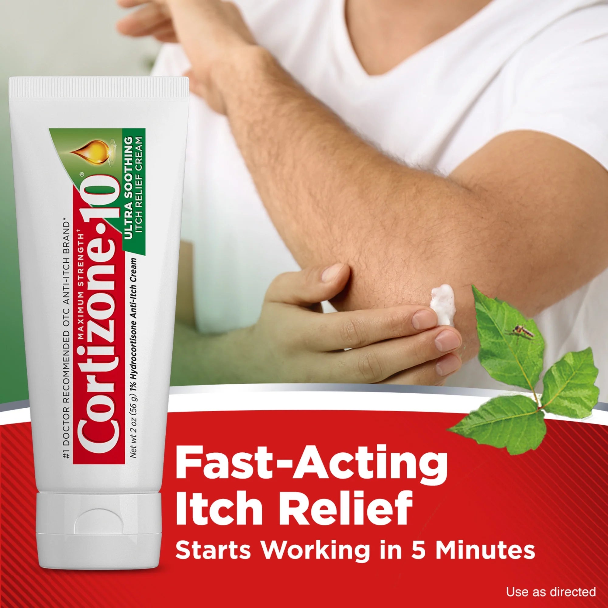(3 Pack) Cortizone-10 Maximum Strength Ultra Soothing Itch Relief Cream, 1% Hydrocortisone, Fast-Acting, Anti-Itch Cream for Bug Bites, Rash, Eczema, Psoriasis, Poison Ivy, Oak, Sumac & More, 2 Oz