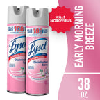 Lysol Disinfectant Sanitizing Antibacterial Spray for Deodorizing, Early Morning Breeze, 19 Fl Oz, 2 Pack