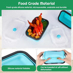 4 Pack Silicone Collapsible Bowls with Airtight Lids, Collapsible Food Storage C