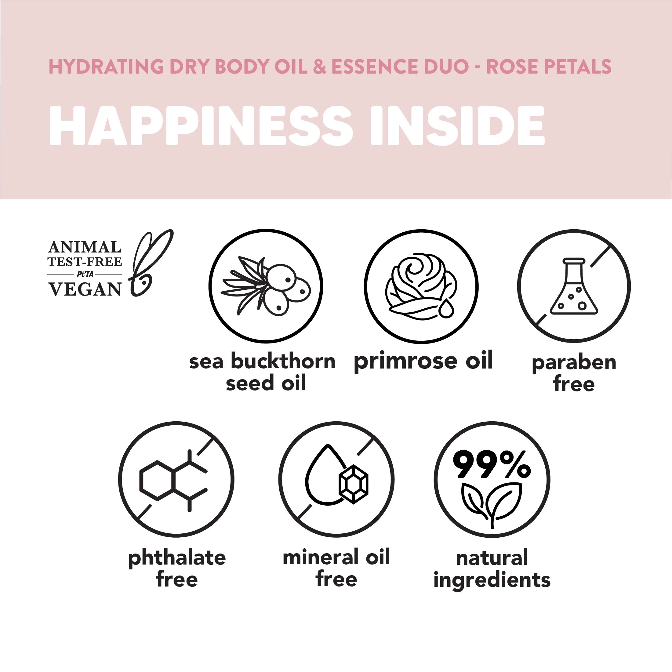 ONYX Professional Hydrating Dry Body Oil & Essence Duo, Rose Petals, 3.7 Fl Oz