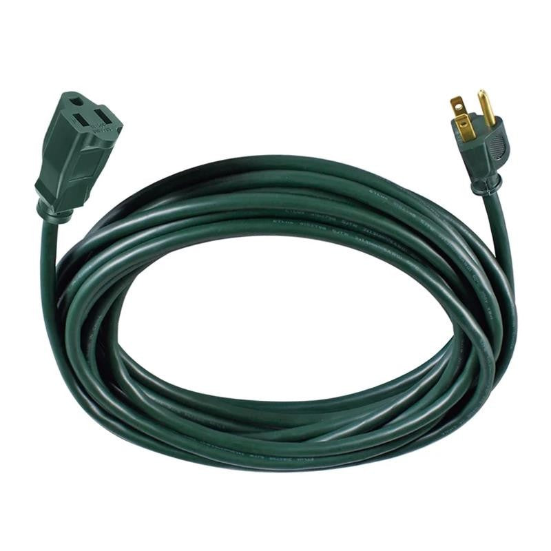 25FT 16AWG 3 Prong Green Single Outlet Outdoor Extension Cord